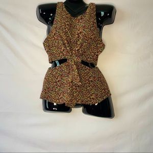 Floral Printed Wrap Tank Top